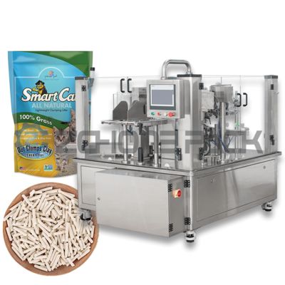 Pet Product Packaging Machine for Cat Litter Cat Food Dog Food Treats Freeze-Dried Products with Dust Removal Device
