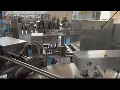 Línea rotatoria alas del cubo de hielo de la esponja de algodón de la empaquetadora del gránulo de pollo de las bolas de masa hervida