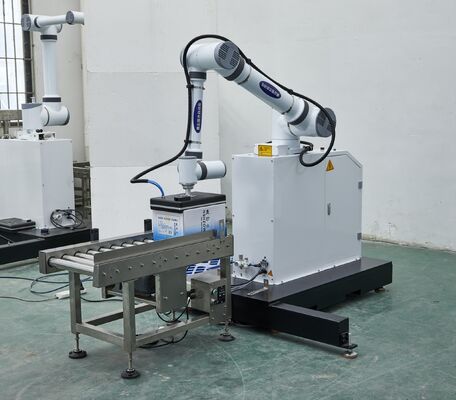 Automated Palletizing Machine for Packing Products, Featuring Suction-Based Stacking and Built-in Collision Detection